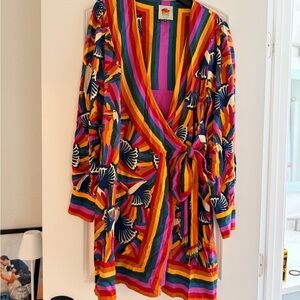 FARM Rio Multicolor Striped Wrap Dress